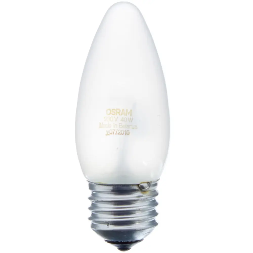 Фото Лампа накаливания Osram свеча E27 40 Вт свет тёплый белый Фото Лампа накаливания Osram свеча E27 40 Вт свет тёплый белый