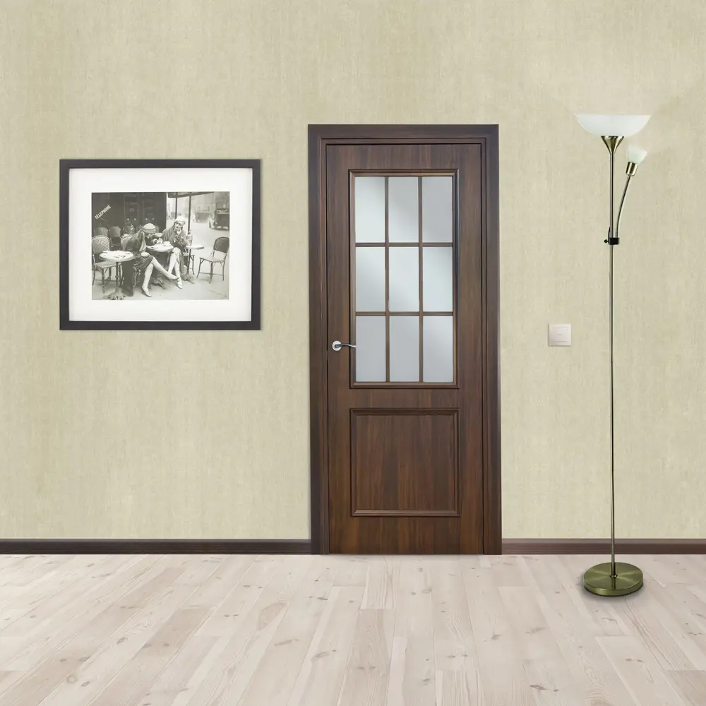 Фото 2 Дверь межкомнатная остеклённая Altro 90x200 см, ламинация, цвет орех марроне Фото 2 Дверь межкомнатная остеклённая Altro 90x200 см, ламинация, цвет орех марроне