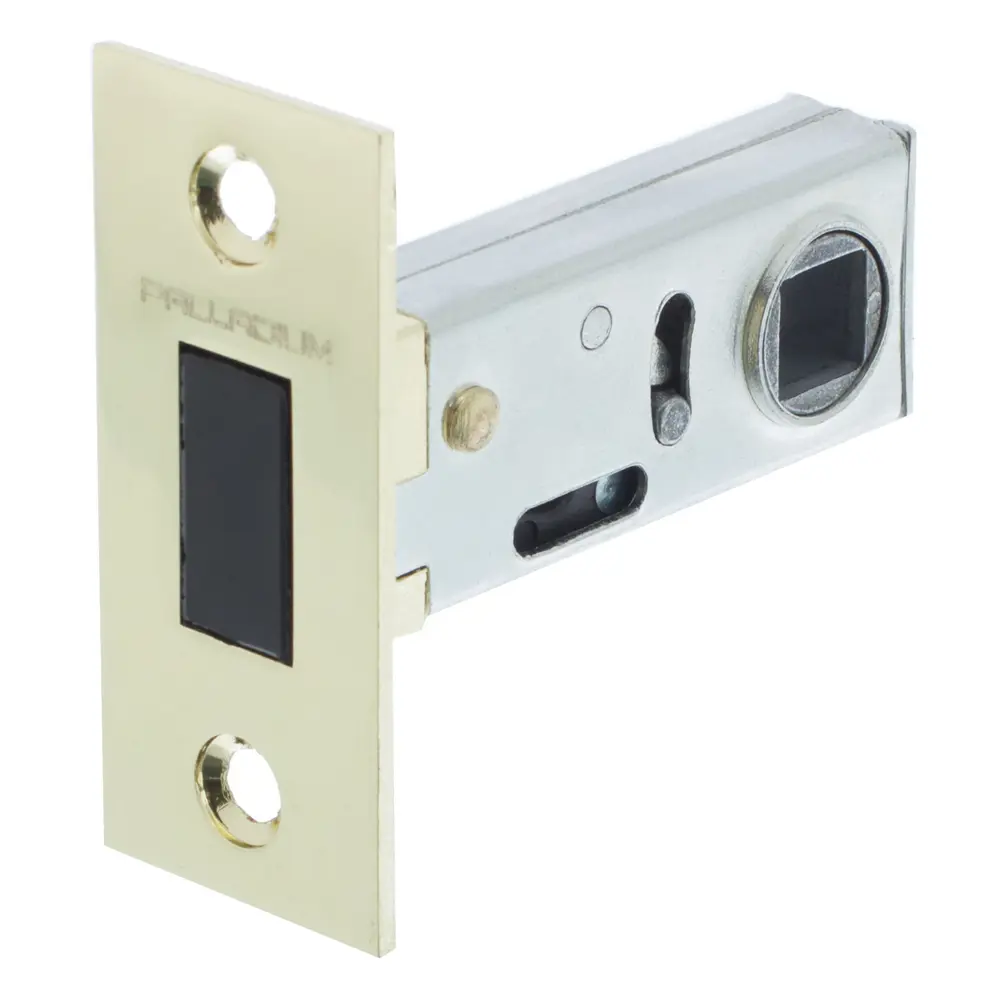 Фото Защелка межкомнатная Palladium 100-М (40/200), 61,5x57x25,5 мм, сталь/ЦАМ, цвет глянцевая латунь Фото Защелка межкомнатная Palladium 100-М (40/200), 61,5x57x25,5 мм, сталь/ЦАМ, цвет глянцевая латунь