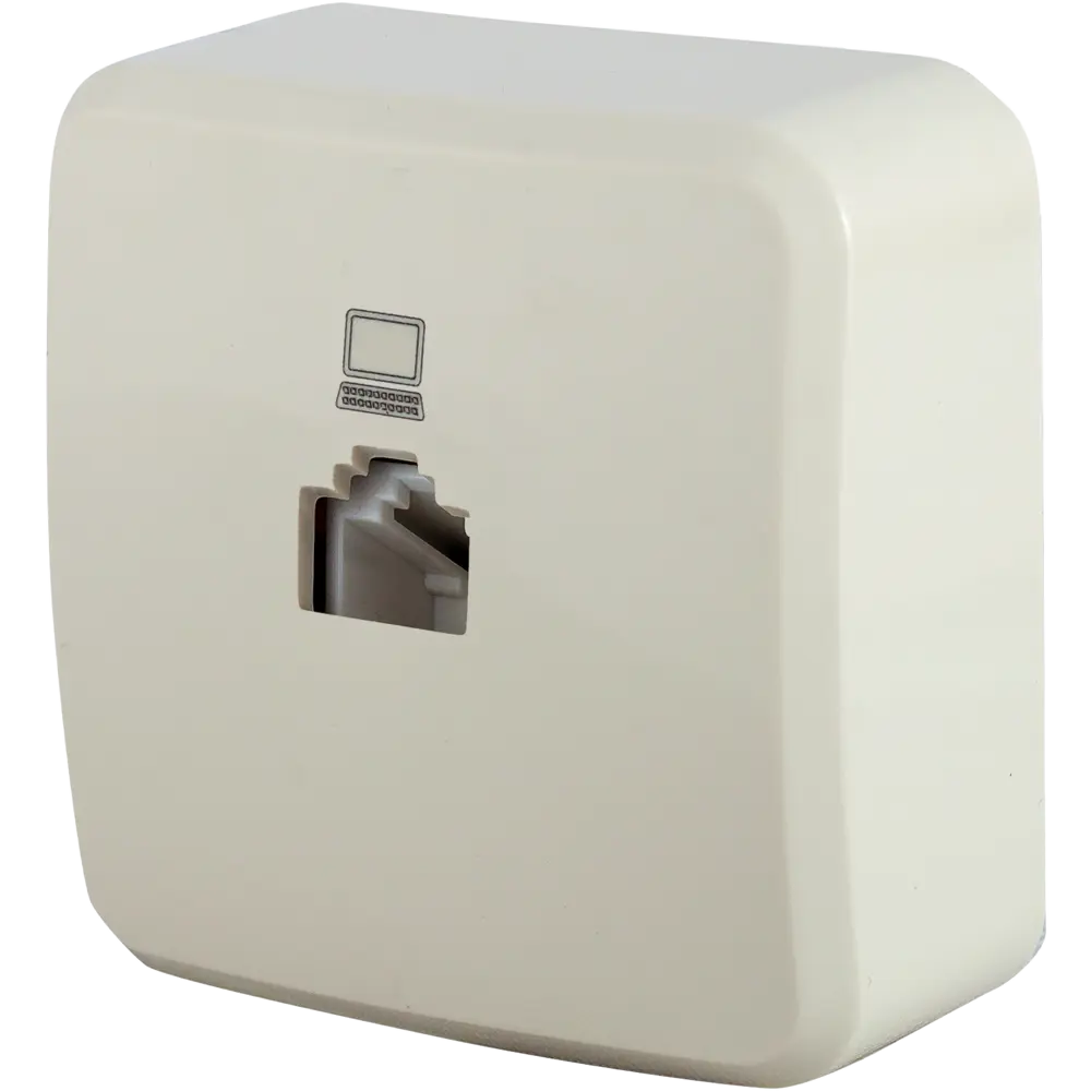 Фото 2 Розетка компьютерная накладная Lexman First RJ45, цвет бежевый Фото 2 Розетка компьютерная накладная Lexman First RJ45, цвет бежевый
