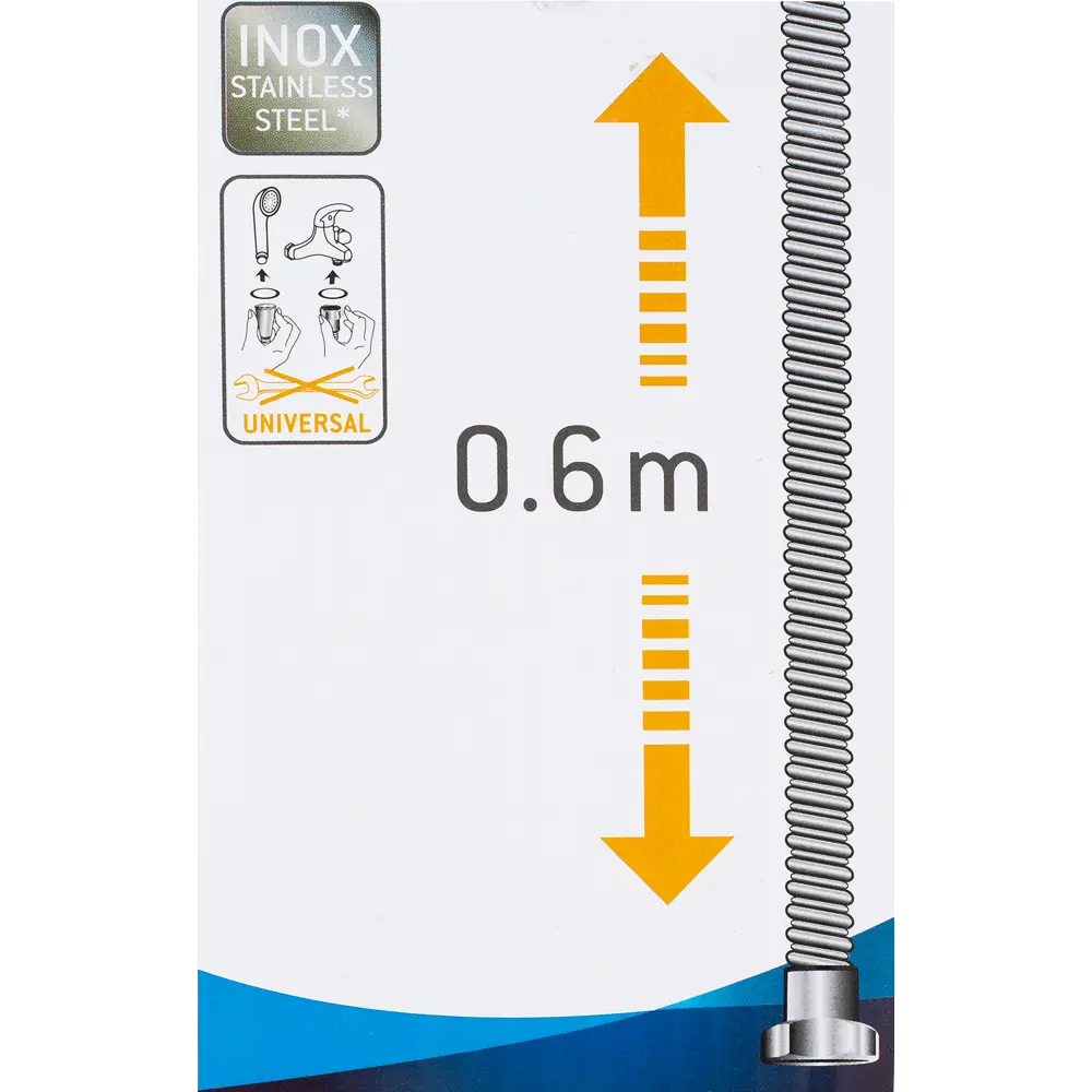 Фото 2 Шланг для душа Sensea 0.6 м металл цвет хром