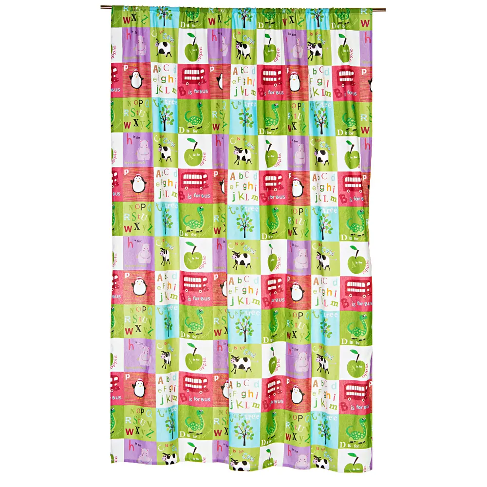 Фото Штора на ленте для детской 200х260 см репс цвет зелёный