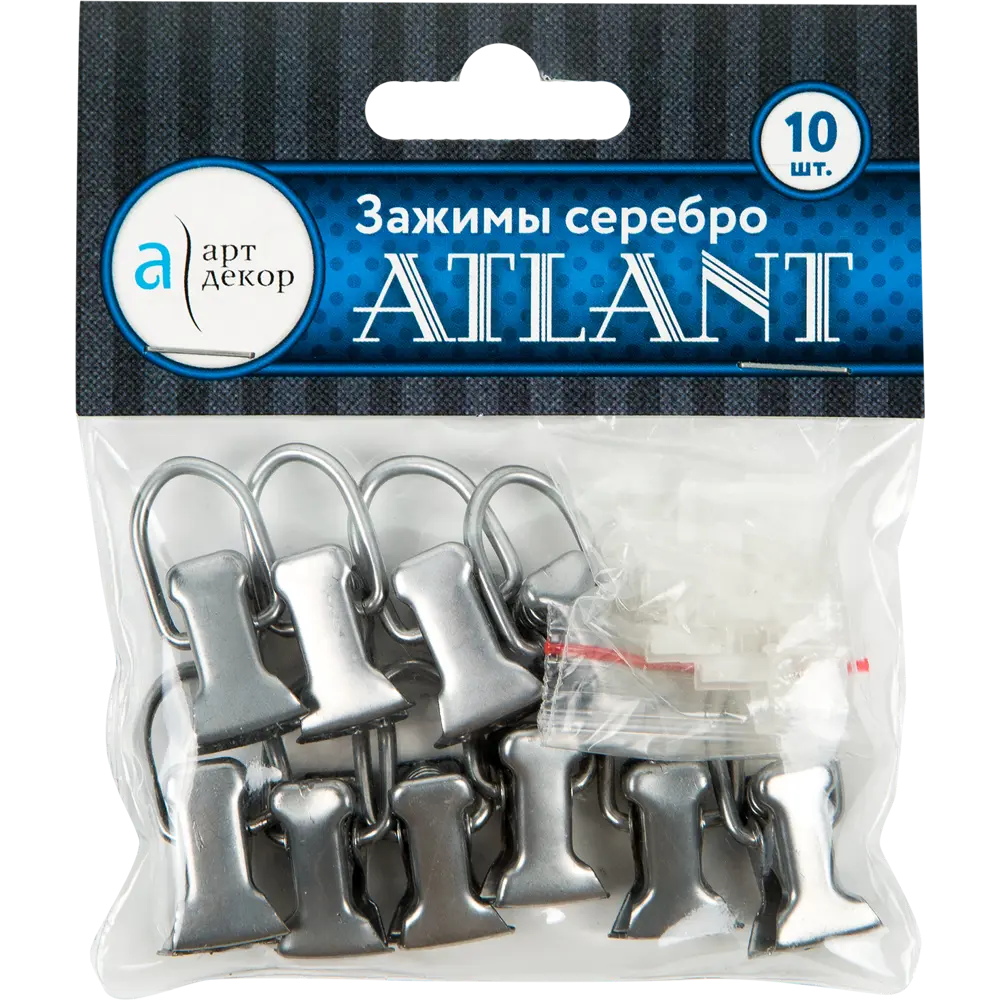 Фото 2 Зажим для штор на металлический потолочный карниз Atlant металл цвет серебро 10 шт. Фото 2 Зажим для штор на металлический потолочный карниз Atlant металл цвет серебро 10 шт.