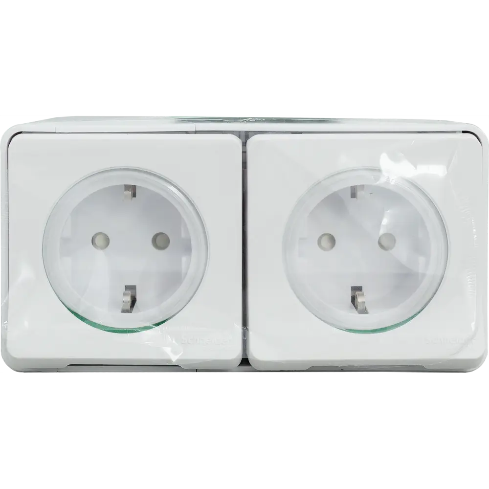 Фото 6 Розетка двойная накладная влагозащищённая Schneider Electric Mureva Styl с заземлением с крышкой и шторками IP55 белый Фото 6 Розетка двойная накладная влагозащищённая Schneider Electric Mureva Styl с заземлением с крышкой и шторками IP55 белый