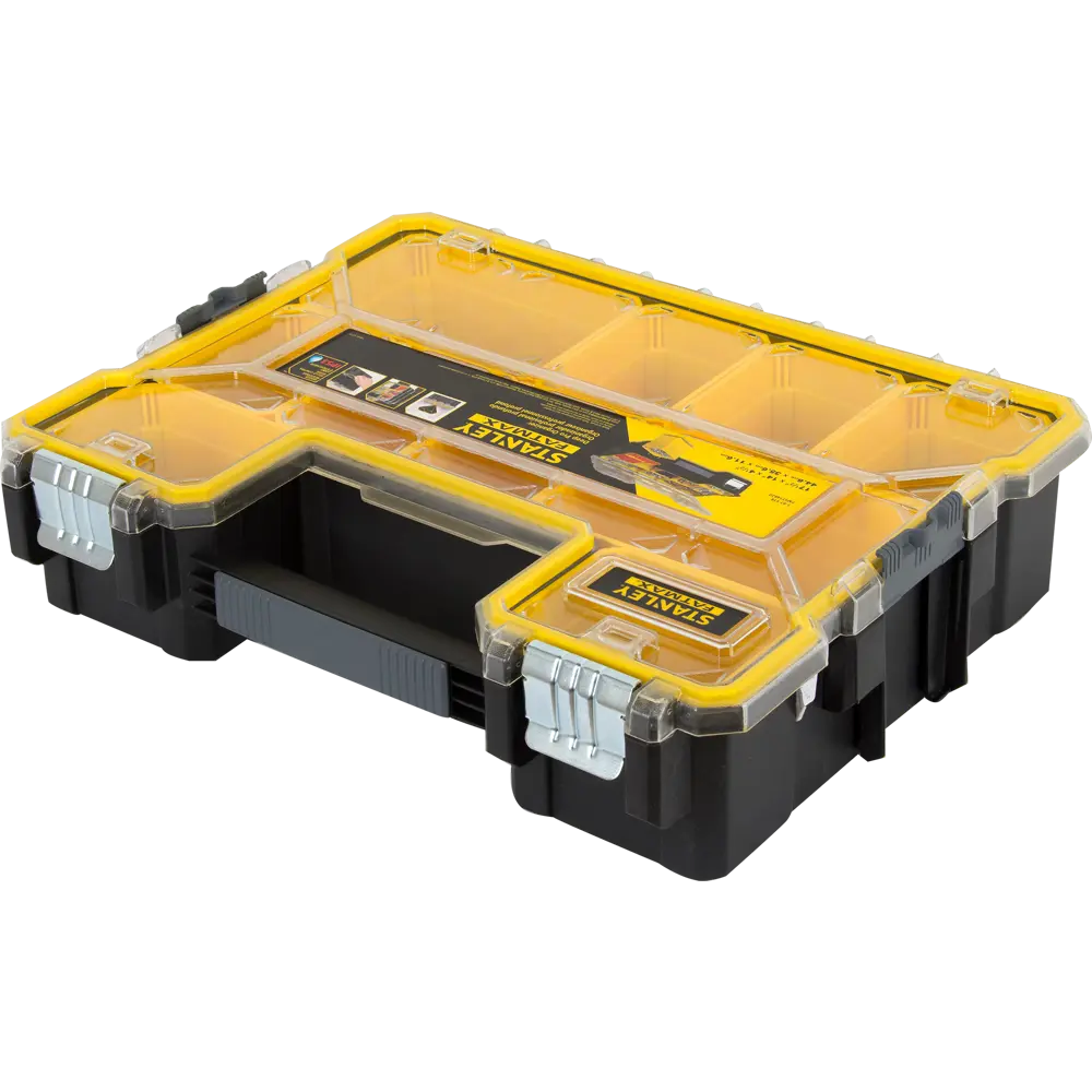 Фото Органайзер Fatmax Deep Pro Metal Latch влагозащищённый 446х357х116 мм, 10 ящиков, пластик/металл Фото Органайзер Fatmax Deep Pro Metal Latch влагозащищённый 446х357х116 мм, 10 ящиков, пластик/металл