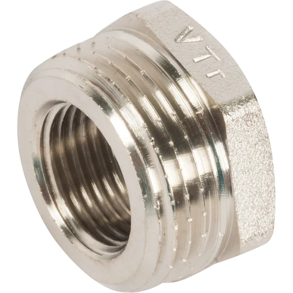Фото Футорка Valtec наружная-внутренняя резьба 1"x1/2" никелированная латунь Фото Футорка Valtec наружная-внутренняя резьба 1"x1/2" никелированная латунь