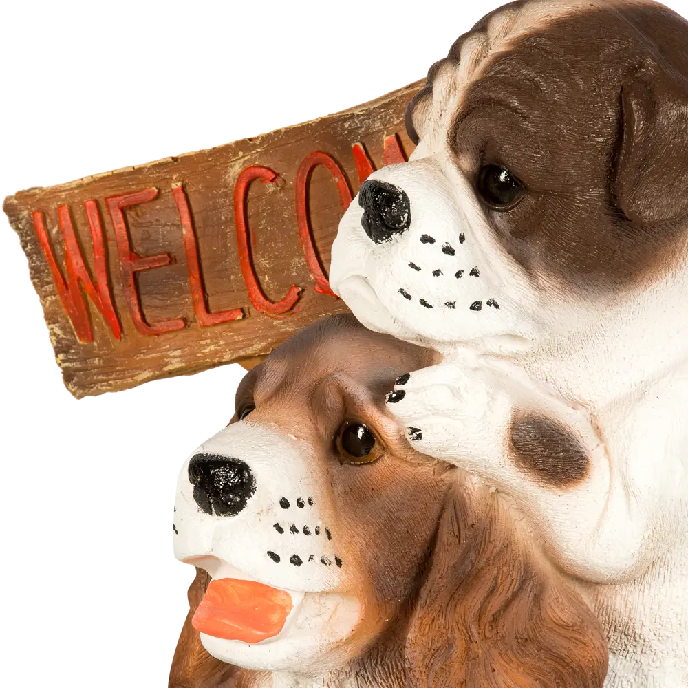 Фото 4 Фигура садовая «Щенки с табличкой Welcome» высота 42 см Фото 4 Фигура садовая «Щенки с табличкой Welcome» высота 42 см