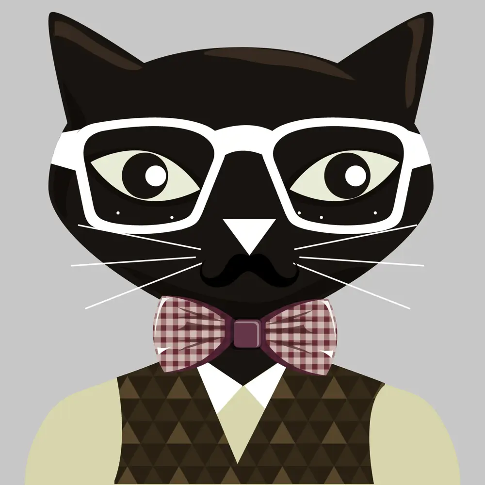 Фото Картина на холсте «Hipster cat темно-коричневый» 20х20 см Фото Картина на холсте «Hipster cat темно-коричневый» 20х20 см