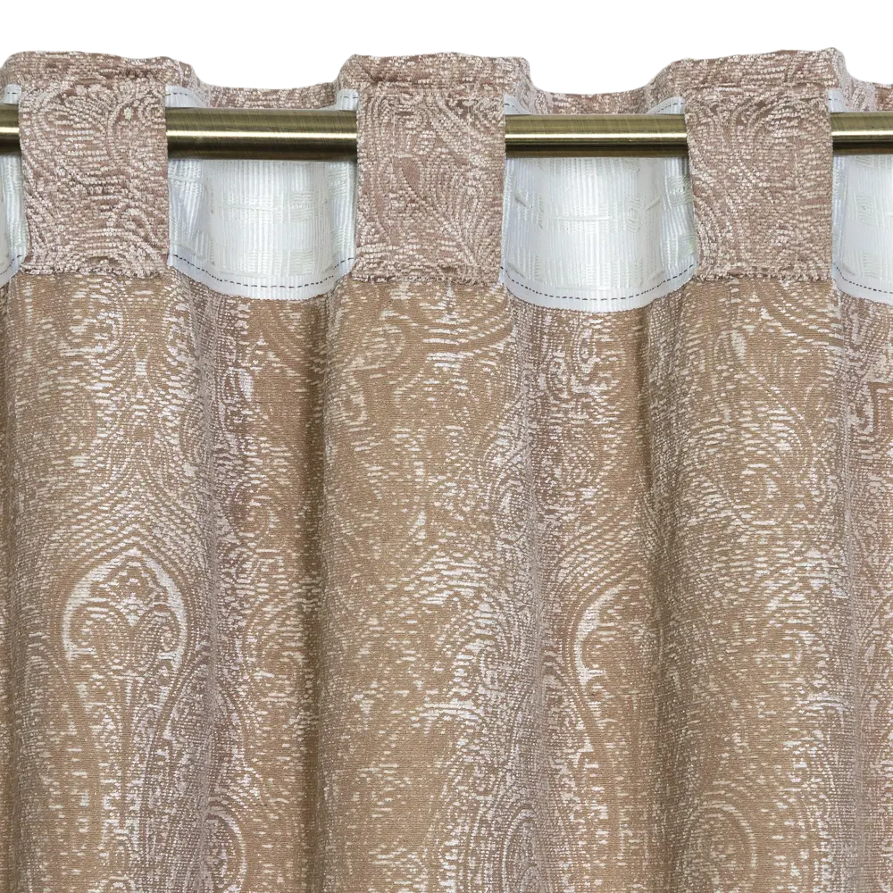 Фото 6 Штора на ленте Stefanie Fossil 200х280 см полиэстер цветы цвет серо-коричневый Фото 6 Штора на ленте Stefanie Fossil 200х280 см полиэстер цветы цвет серо-коричневый