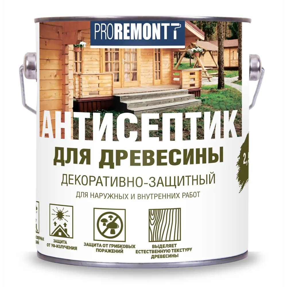 Фото Антисептик Proremontt матовый сосна 2.5 л Фото Антисептик Proremontt матовый сосна 2.5 л