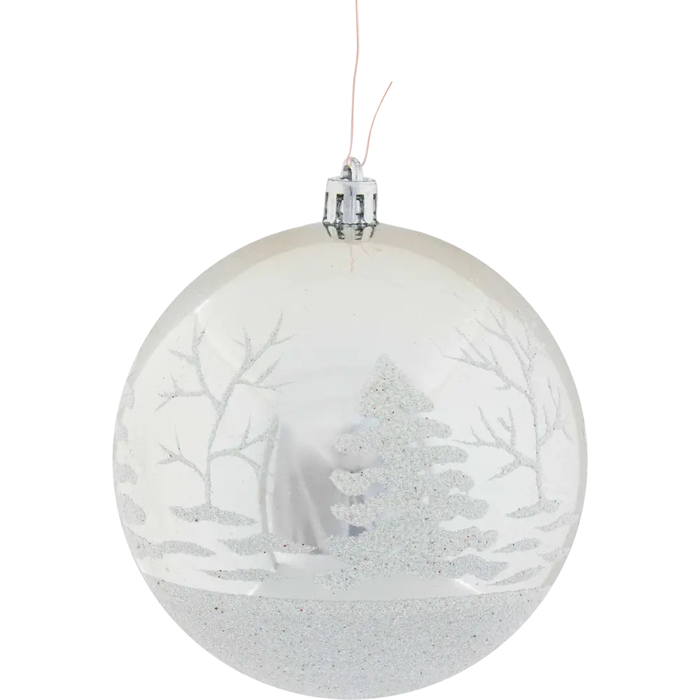 Фото 5 Набор ёлочных шаров 10 см цвет серебристый, 6 шт.