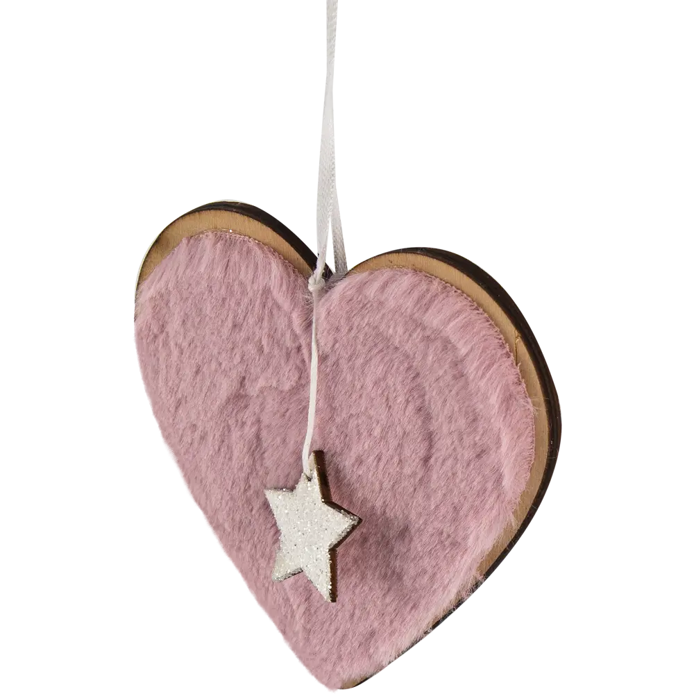 Фото Украшение ёлочное «Сердечко», 11 см, дерево, цвет розовый Фото Украшение ёлочное «Сердечко», 11 см, дерево, цвет розовый