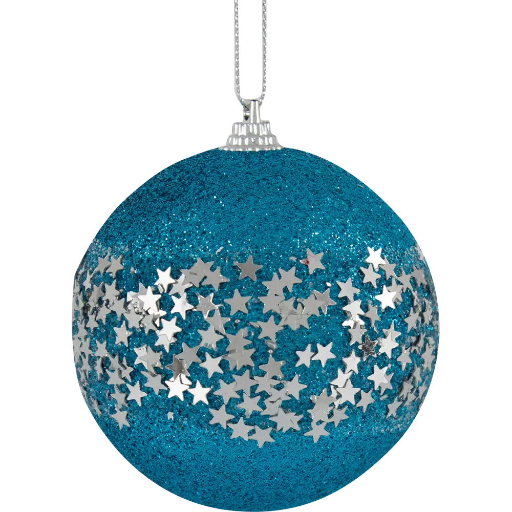 Фото 2 Елочный шар Winter с блестками ø 7.8 см пена голубой Фото 2 Елочный шар Winter с блестками ø 7.8 см пена голубой
