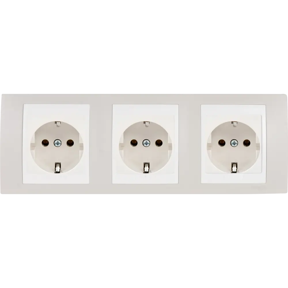 Фото 3 Рамка для розеток и выключателей Systeme Electric Unica 3 поста, цвет песчаный/бежевый