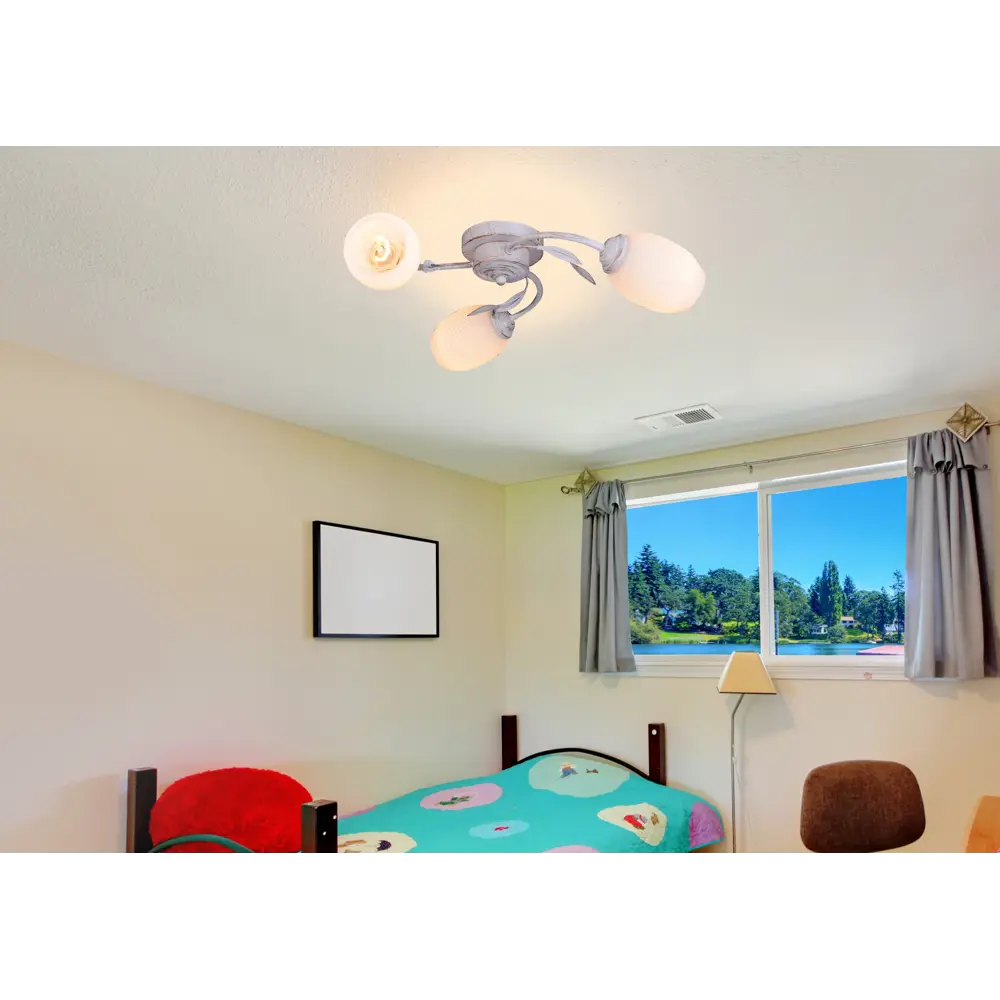 Фото 9 Люстра потолочная Escada Lily 1118, 3 лампы, 9 м², цвет белый Фото 9 Люстра потолочная Escada Lily 1118, 3 лампы, 9 м², цвет белый