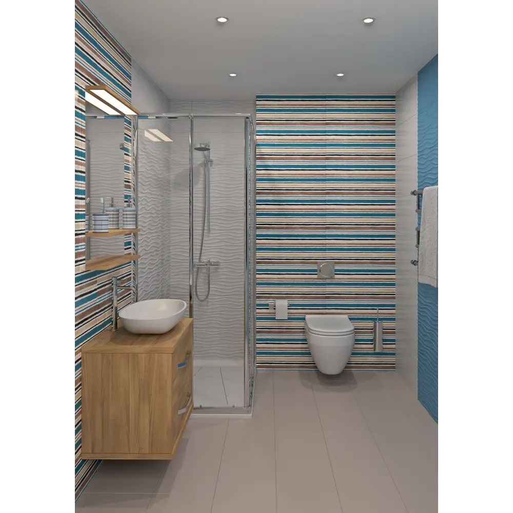 Фото 4 Плитка настенная «Дюна» 2Т 60x30 см 1.98 м² цвет бирюзовый Фото 4 Плитка настенная «Дюна» 2Т 60x30 см 1.98 м² цвет бирюзовый