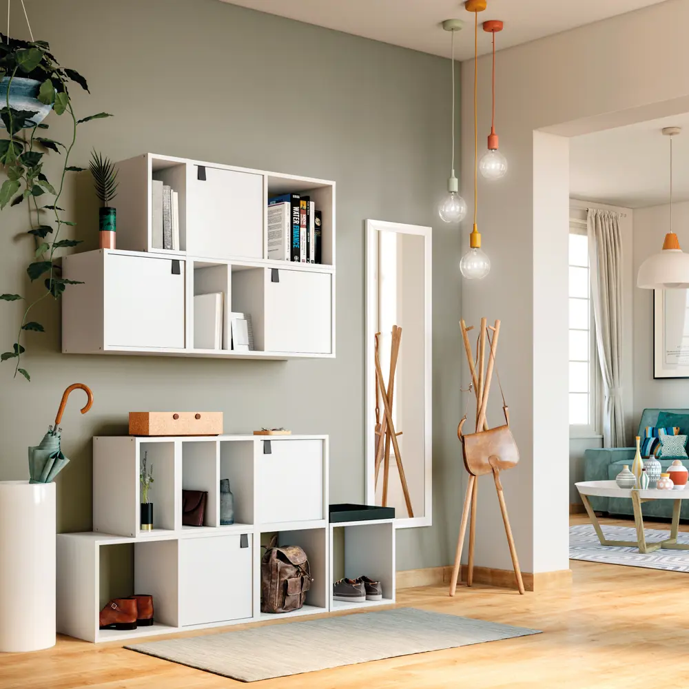 Фото 3 Стеллаж SPACEO KUB 2 секции, 36х70х31,7 см, цвет белый Фото 3 Стеллаж SPACEO KUB 2 секции, 36х70х31,7 см, цвет белый