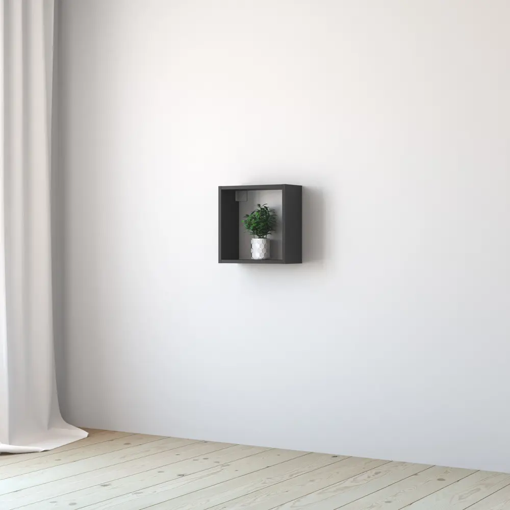 Фото 5 Стеллаж SPACEO KUB 1/2К, 36х36х15,9 см, цвет графит Фото 5 Стеллаж SPACEO KUB 1/2К, 36х36х15,9 см, цвет графит