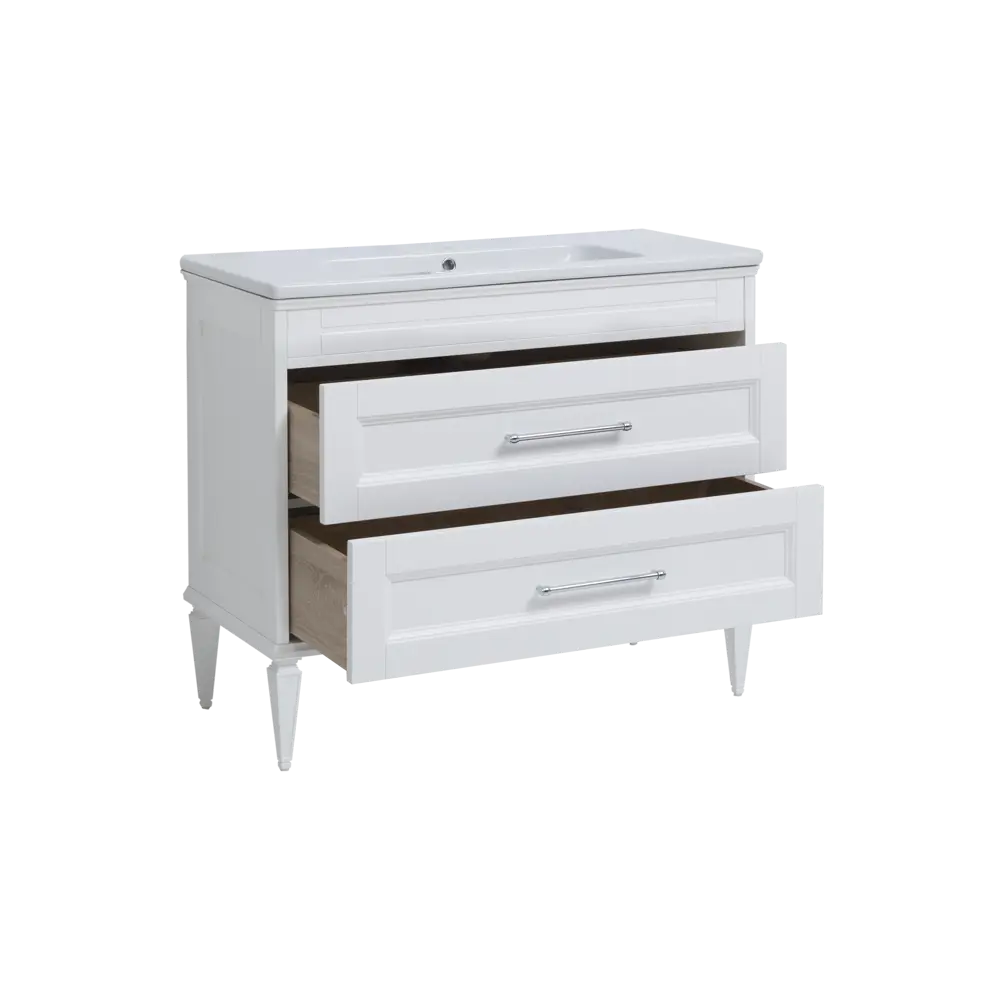 Фото 6 Тумба под раковину напольная «Бостон М» 100 см цвет белый Фото 6 Тумба под раковину напольная «Бостон М» 100 см цвет белый