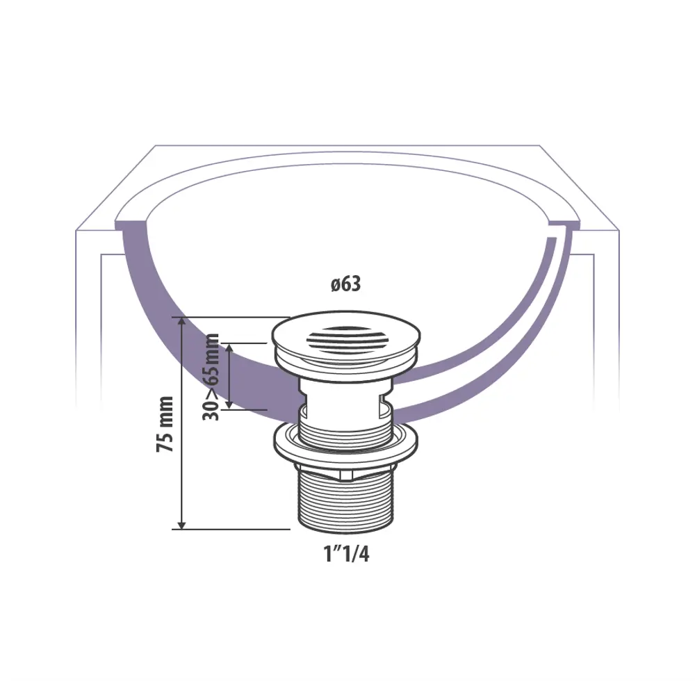 Фото 3 Выпуск Equation для раковины с переливом Фото 3 Выпуск Equation для раковины с переливом