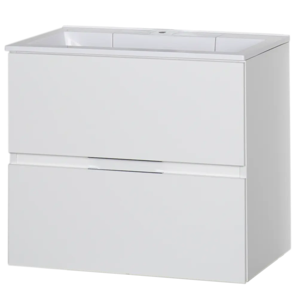 Фото 3 Тумба под раковину подвесная «Алвита» 60 см цвет белый глянец