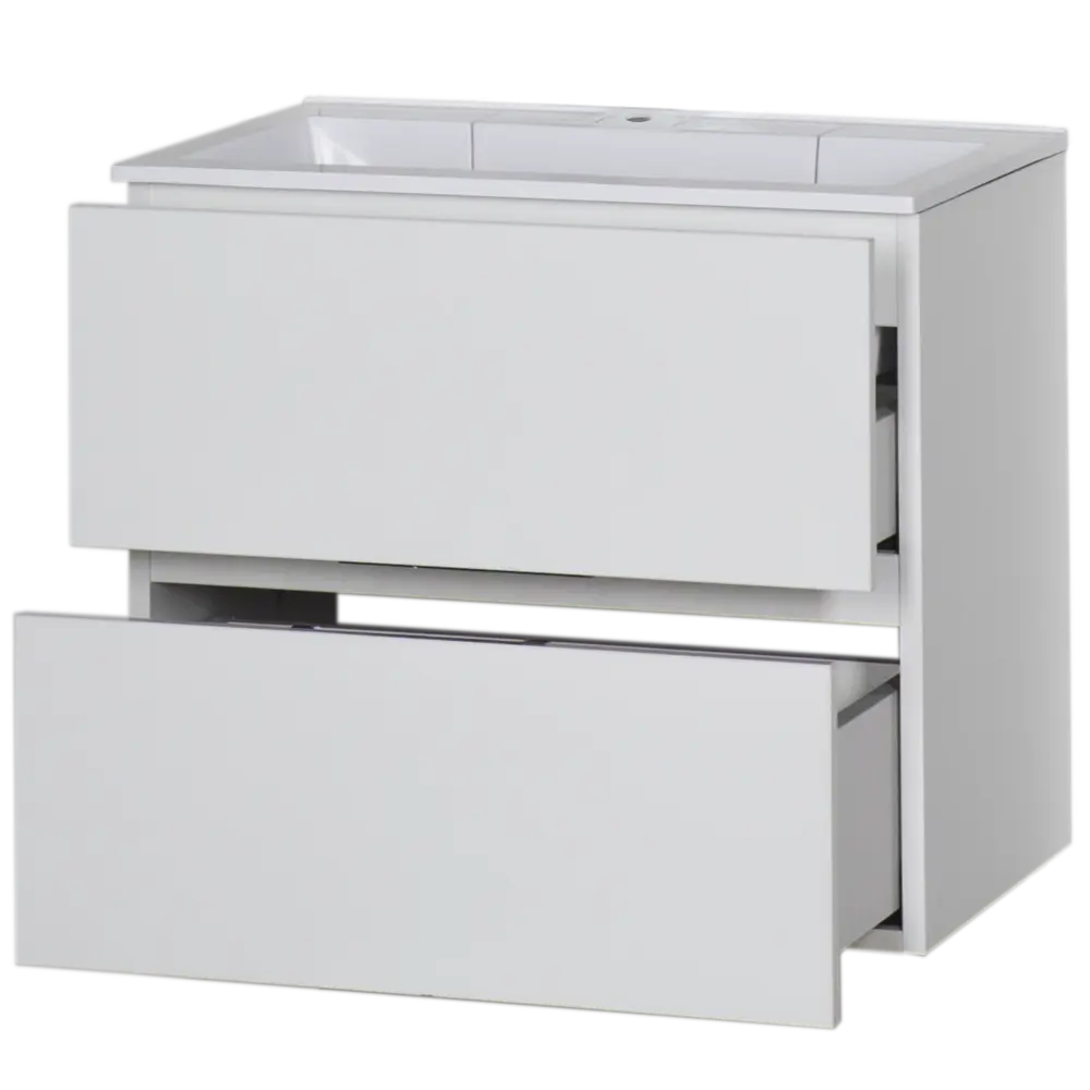 Фото 4 Тумба под раковину подвесная «Алвита» 60 см цвет белый глянец