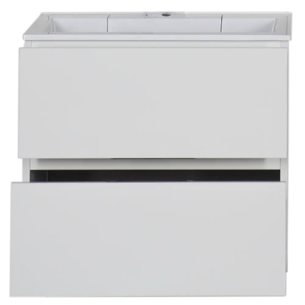 Фото 2 Тумба под раковину подвесная «Алвита» 60 см цвет белый глянец