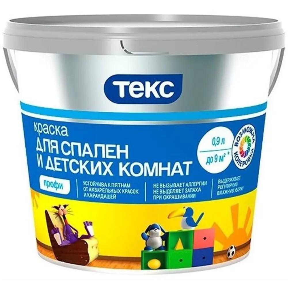 Фото Краска для спальни и детской комнаты Текс Профи база A 0.9 л