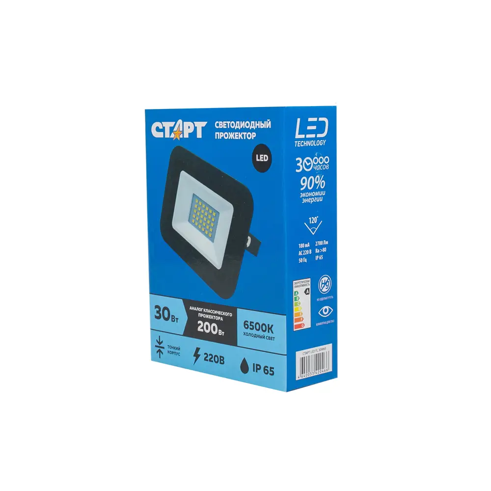 Фото 7 Прожектор светодиодный уличный SMD Старт 30 Вт 6500К IP65 Фото 7 Прожектор светодиодный уличный SMD Старт 30 Вт 6500К IP65