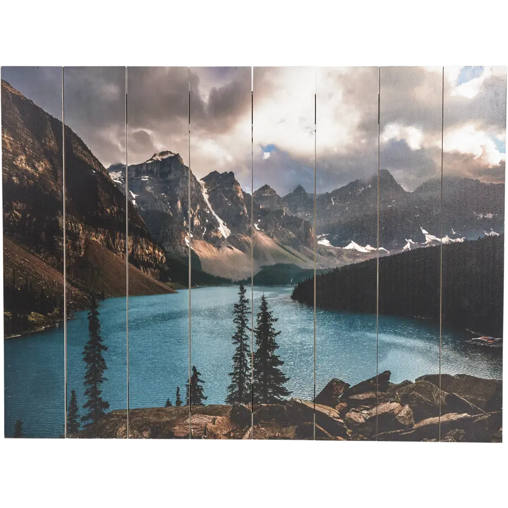 Фото Картина на досках «Горное озеро» 60x80 см Фото Картина на досках «Горное озеро» 60x80 см