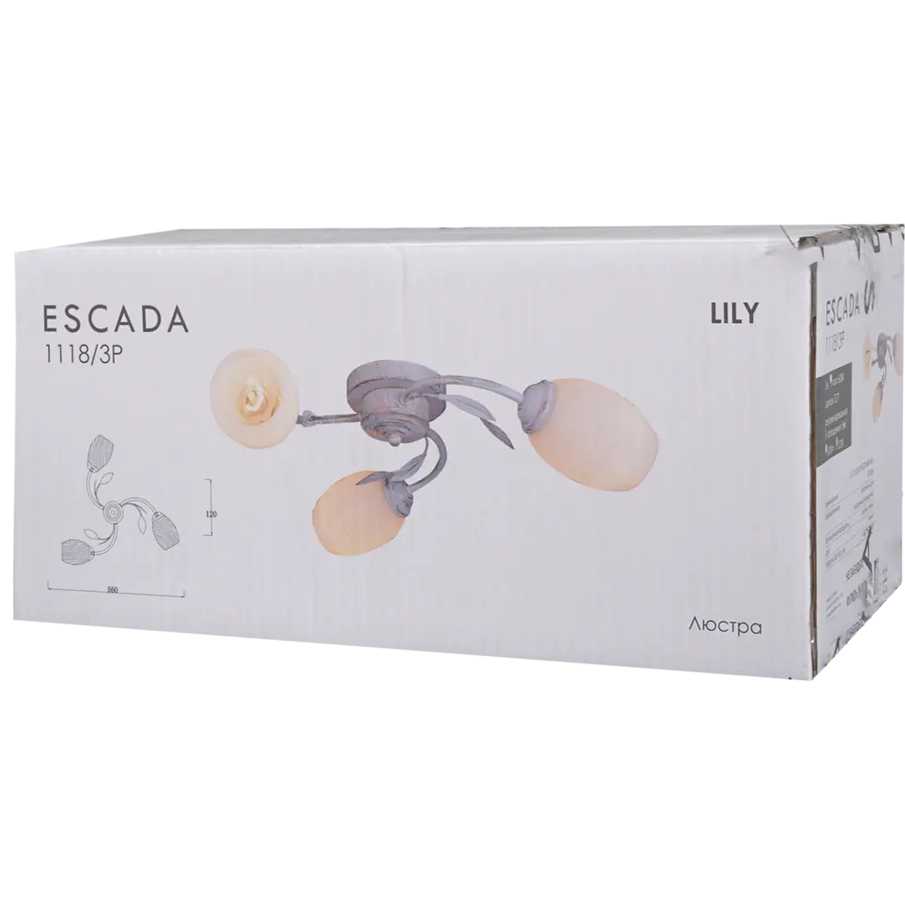 Фото 8 Люстра потолочная Escada Lily 1118, 3 лампы, 9 м², цвет белый Фото 8 Люстра потолочная Escada Lily 1118, 3 лампы, 9 м², цвет белый