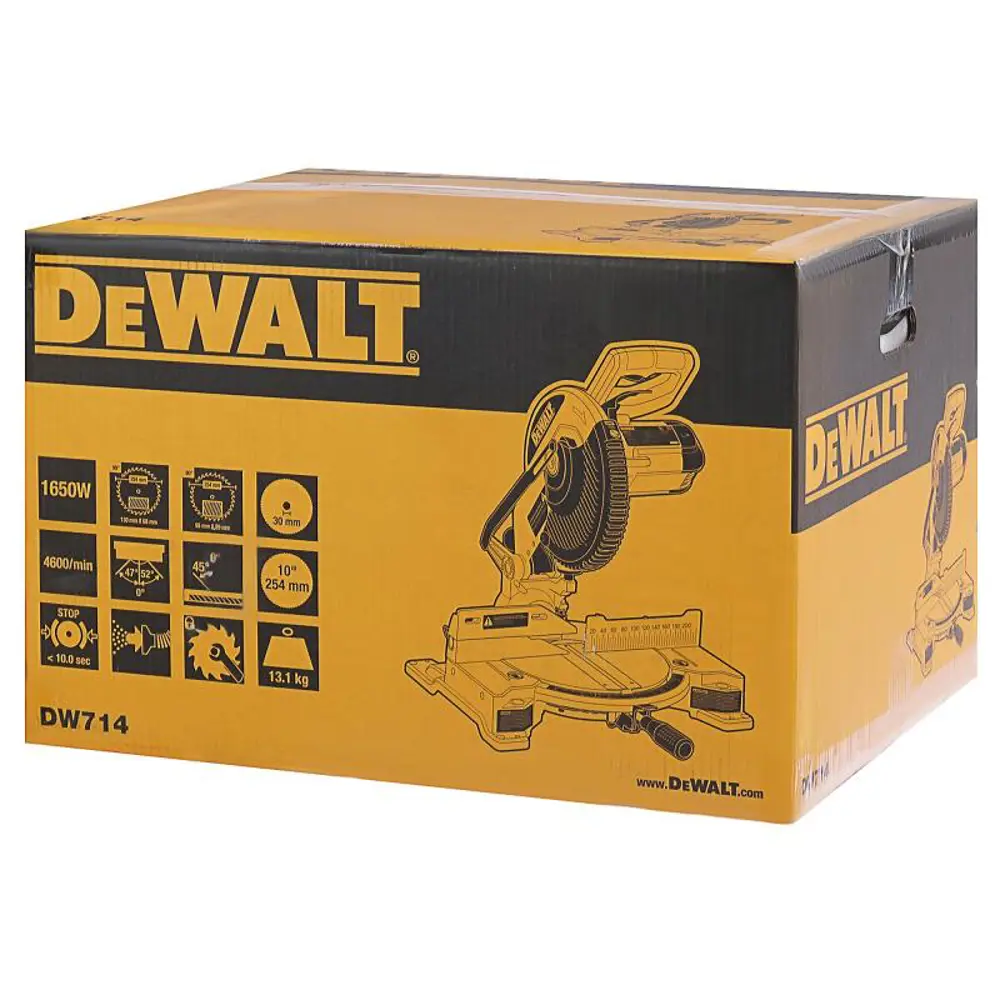 Фото 4 Пила торцовочная Dewalt DW 714, 1650 Вт, 254 мм Фото 4 Пила торцовочная Dewalt DW 714, 1650 Вт, 254 мм