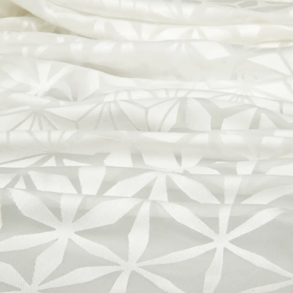 Фото 3 Тюль на ленте «Геометрия», 250x280 см, цветы, цвет белый