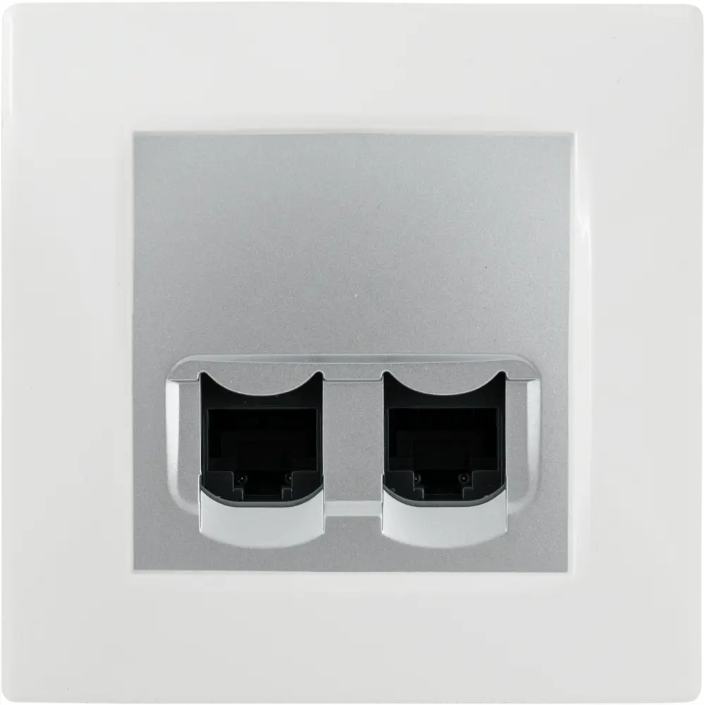 Фото 4 Розетка компьютерная двойная RJ45 категория 5e UTP - Legrand Etika - алюминий Фото 4 Розетка компьютерная двойная RJ45 категория 5e UTP - Legrand Etika - алюминий