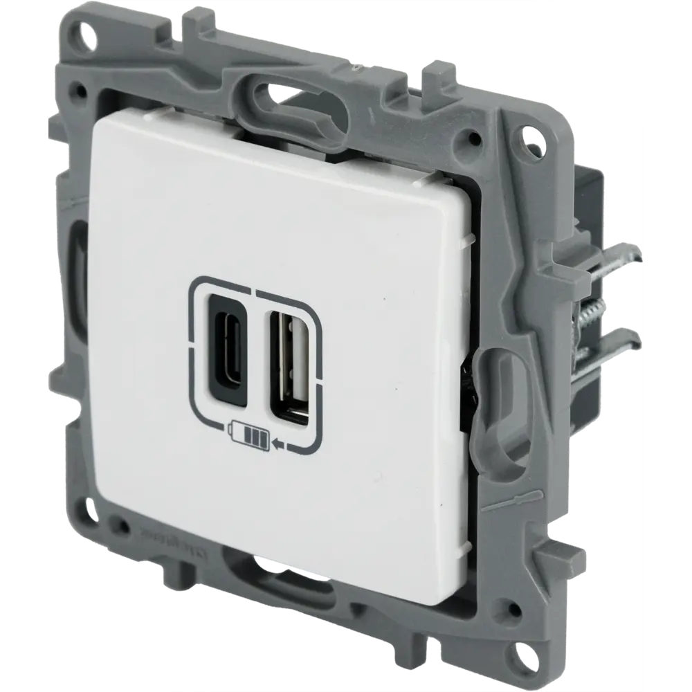 Фото 2 Зарядное устройство USB тип А / тип С - Legrand Etika - 3000мА 15Вт - белый Фото 2 Зарядное устройство USB тип А / тип С - Legrand Etika - 3000мА 15Вт - белый
