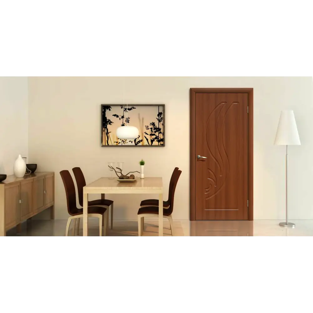 Фото 9 Дверь межкомнатная глухая Лилия 80x200 см, ПВХ, цвет итальянский орех