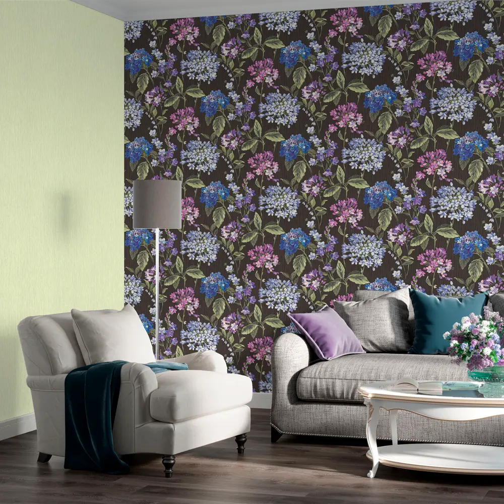 Фото 4 Обои флизелиновые Палитра Fiori зелёные 1.06 м PL71432-77