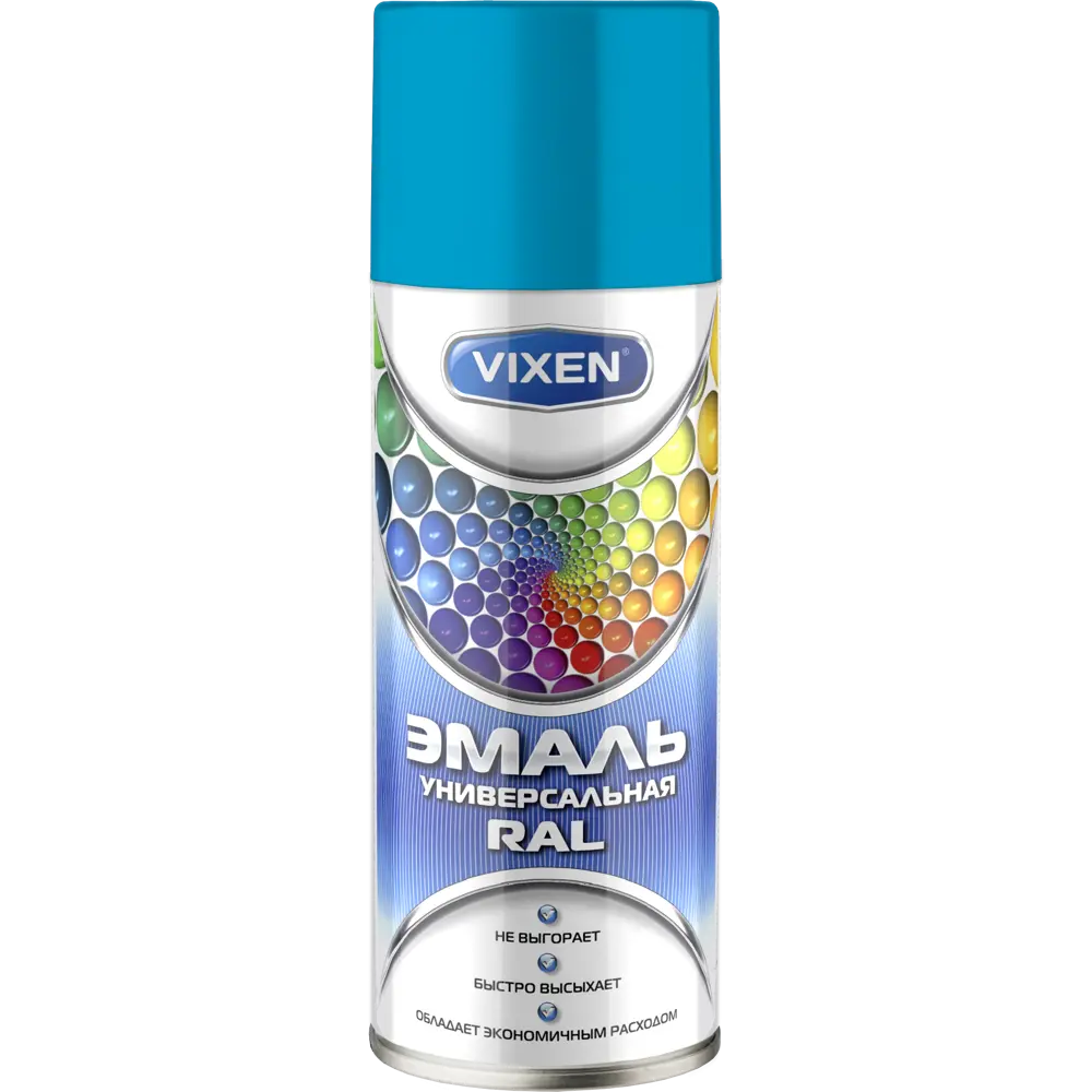 Фото Эмаль аэрозольная Vixen алкидная цвет голубой 0.52 л Фото Эмаль аэрозольная Vixen алкидная цвет голубой 0.52 л