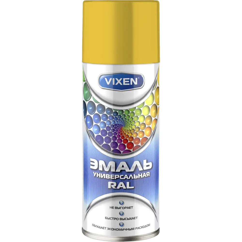 Фото Эмаль аэрозольная Vixen алкидная цвет жёлтый 0.52 л Фото Эмаль аэрозольная Vixen алкидная цвет жёлтый 0.52 л