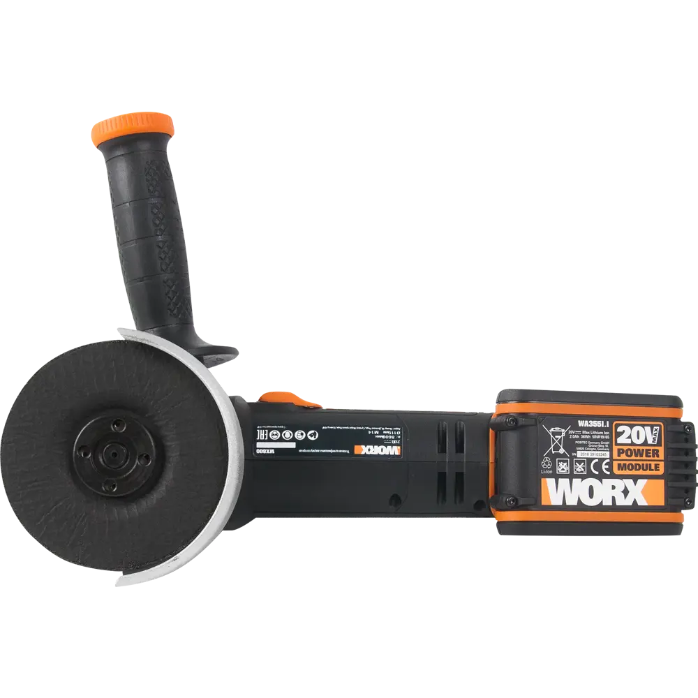 Фото 3 УШМ аккумуляторная Worx WX800, 20 В Li-ion 2x2 Ач, 115 мм Фото 3 УШМ аккумуляторная Worx WX800, 20 В Li-ion 2x2 Ач, 115 мм