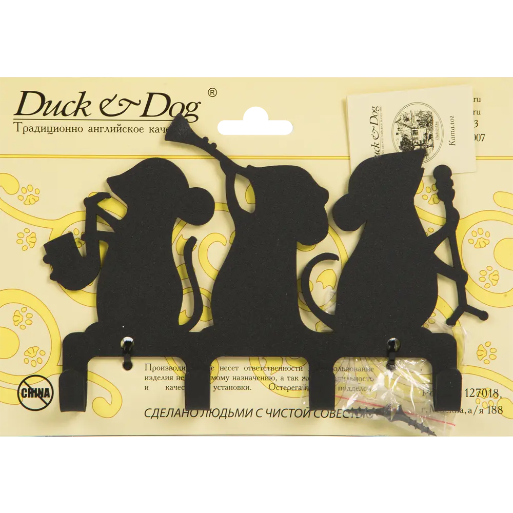 Фото 4 Крючок четырёхрожковый DuckandDog Оркестр, сталь, матовый чёрный