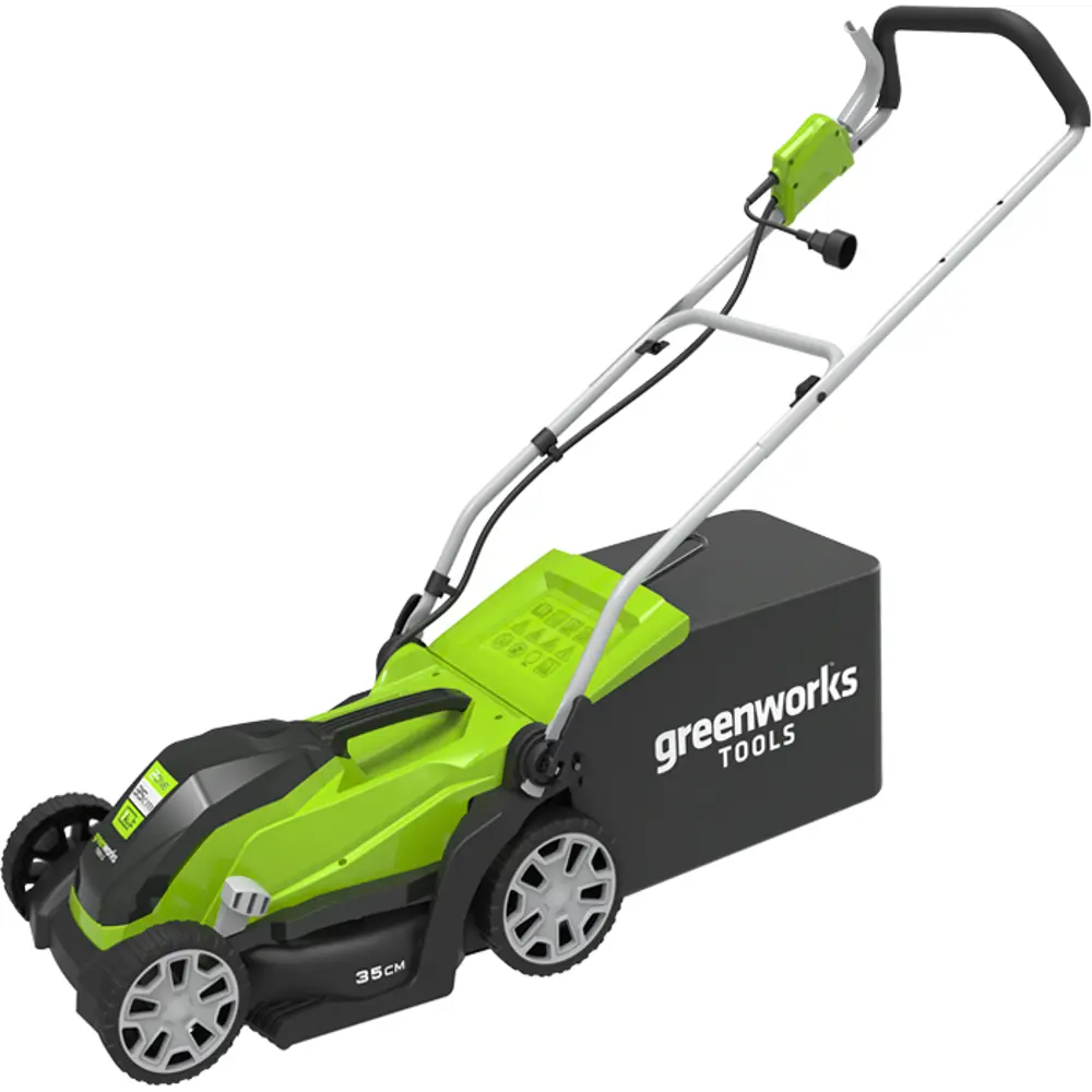 Фото Газонокосилка электрическая Greenworks GLM1035, 1000 Вт Фото Газонокосилка электрическая Greenworks GLM1035, 1000 Вт