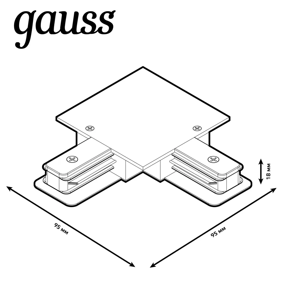 Фото 4 Коннектор для встраиваемого шинопровода Gauss L-образный цвет белый Фото 4 Коннектор для встраиваемого шинопровода Gauss L-образный цвет белый