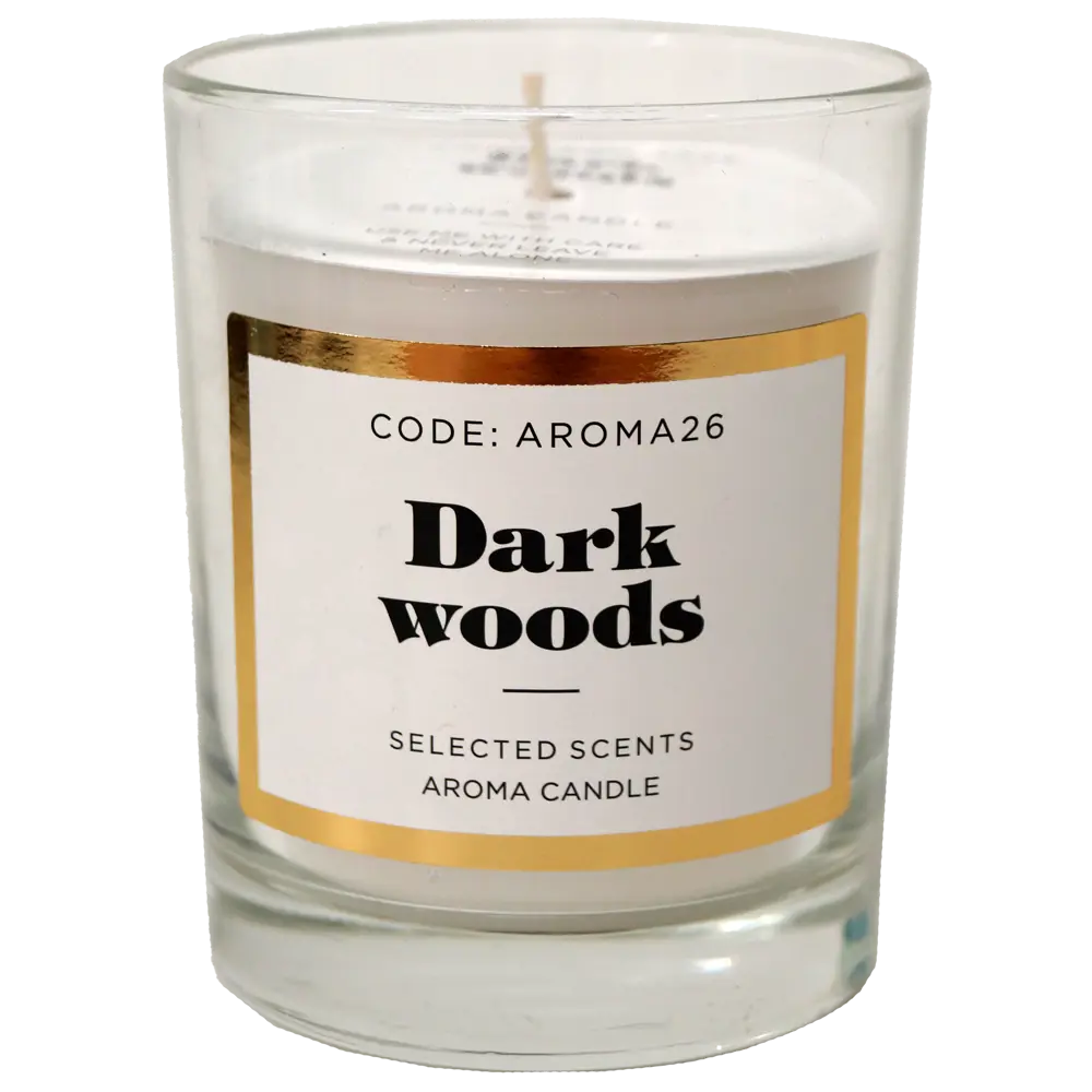 Фото Свеча ароматическая «Dark wood» в стекле, цвет белый Фото Свеча ароматическая «Dark wood» в стекле, цвет белый