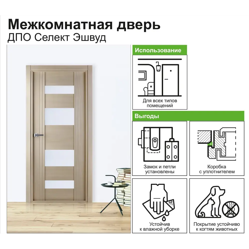 Фото 7 Дверь межкомнатная Селект остеклённая ПВХ цвет эшвуд 90x200 см (с замком) Фото 7 Дверь межкомнатная Селект остеклённая ПВХ цвет эшвуд 90x200 см (с замком)