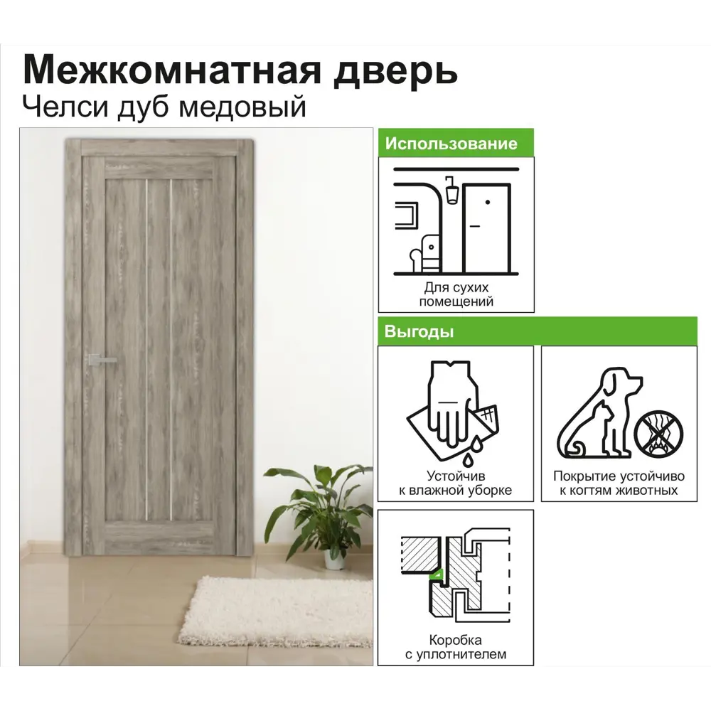 Фото 6 Дверь межкомнатная Челси глухая ламинация цвет дуб медовый 90x200 см Фото 6 Дверь межкомнатная Челси глухая ламинация цвет дуб медовый 90x200 см