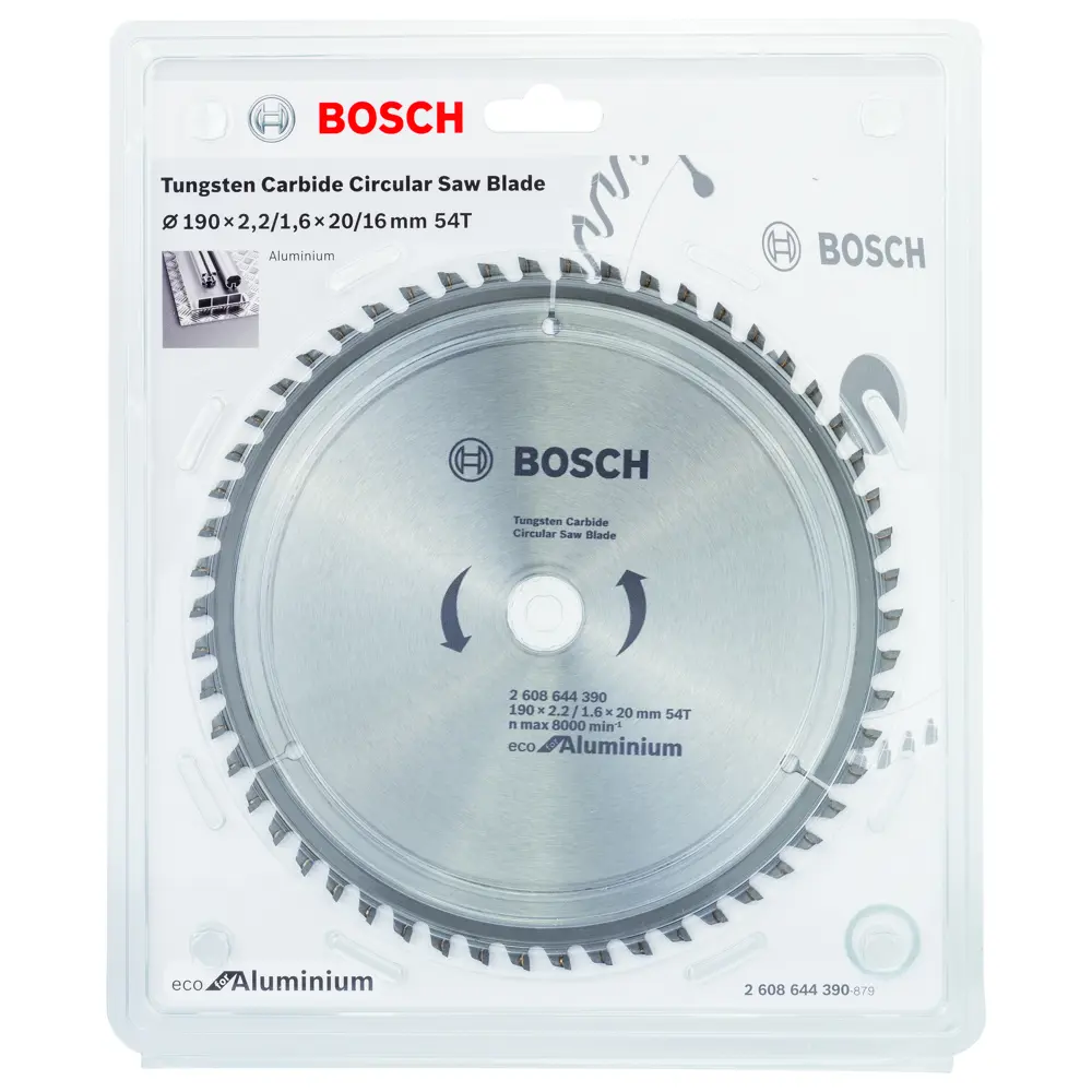 Фото 2 Диск пильный по цветному металлу Bosch ECO Alu/Multi 2608644390 54Т 190x20x1.6 мм, кольцо 16 мм Фото 2 Диск пильный по цветному металлу Bosch ECO Alu/Multi 2608644390 54Т 190x20x1.6 мм, кольцо 16 мм