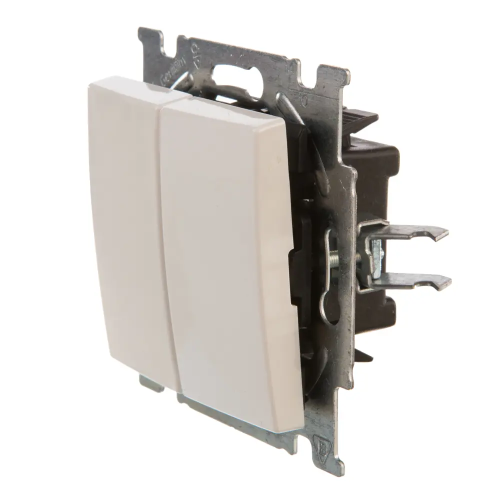 Фото 3 Переключатель встраиваемый ABB Basic 55 2 клавиши, цвет белый Фото 3 Переключатель встраиваемый ABB Basic 55 2 клавиши, цвет белый
