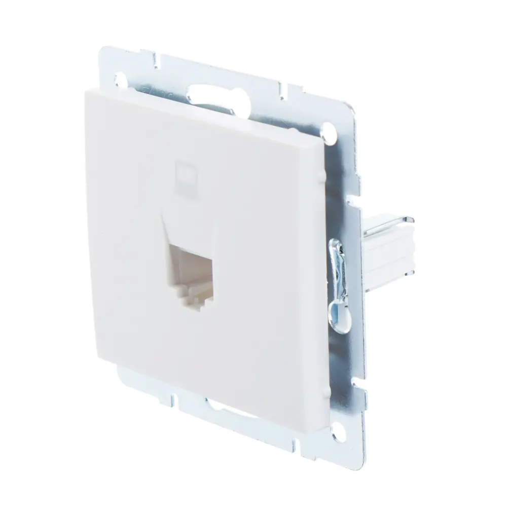 Фото 3 Розетка компьютерная встраиваемая Lezard Rain RJ45, цвет белый Фото 3 Розетка компьютерная встраиваемая Lezard Rain RJ45, цвет белый