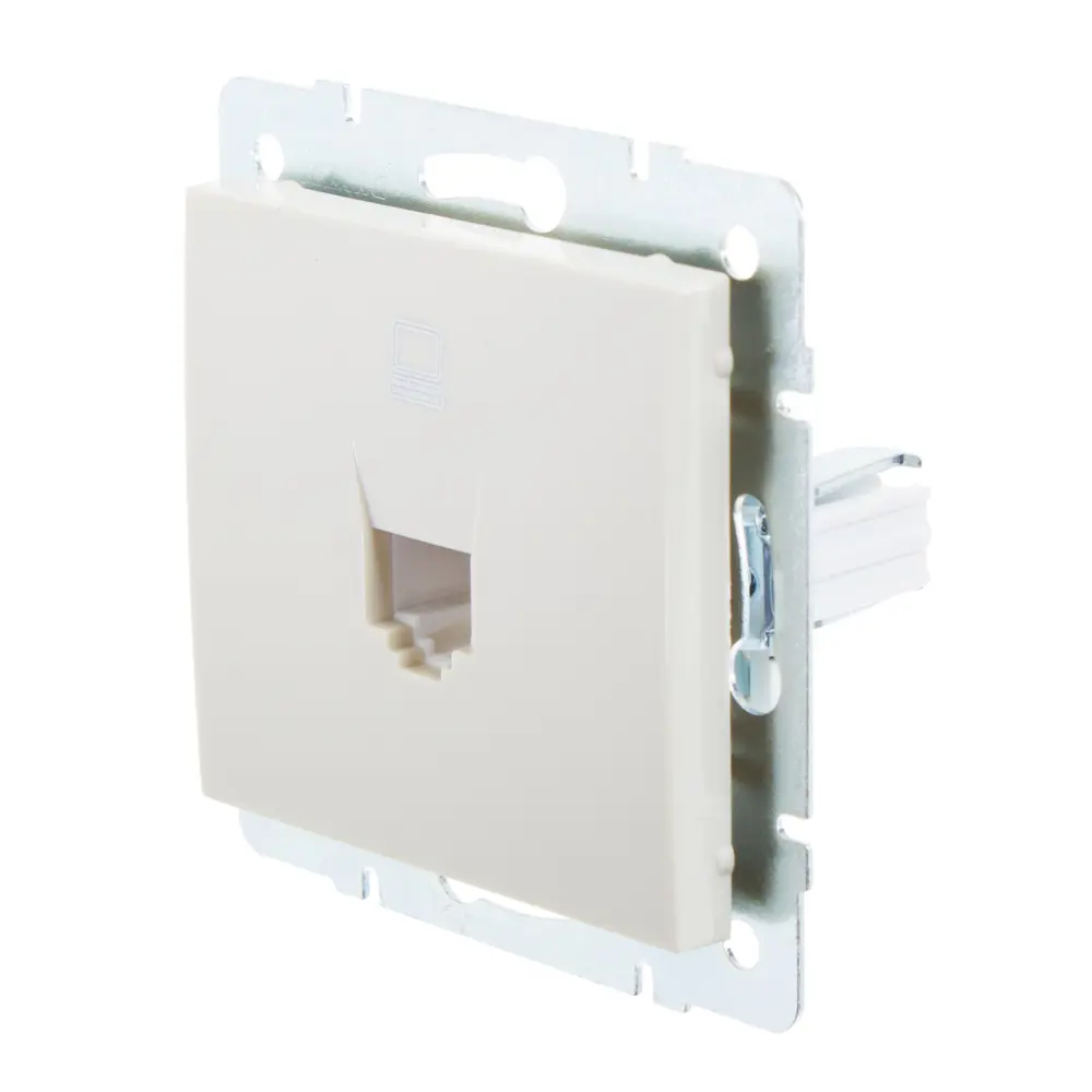Фото 3 Розетка компьютерная встраиваемая Lezard Rain RJ45, цвет бежевый Фото 3 Розетка компьютерная встраиваемая Lezard Rain RJ45, цвет бежевый